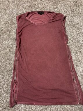 POL Tank Top Size Small Maroon with Side Zippers